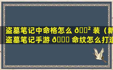 盗墓笔记中命格怎么 🌲 装（新盗墓笔记手游 🐅 命纹怎么打造）